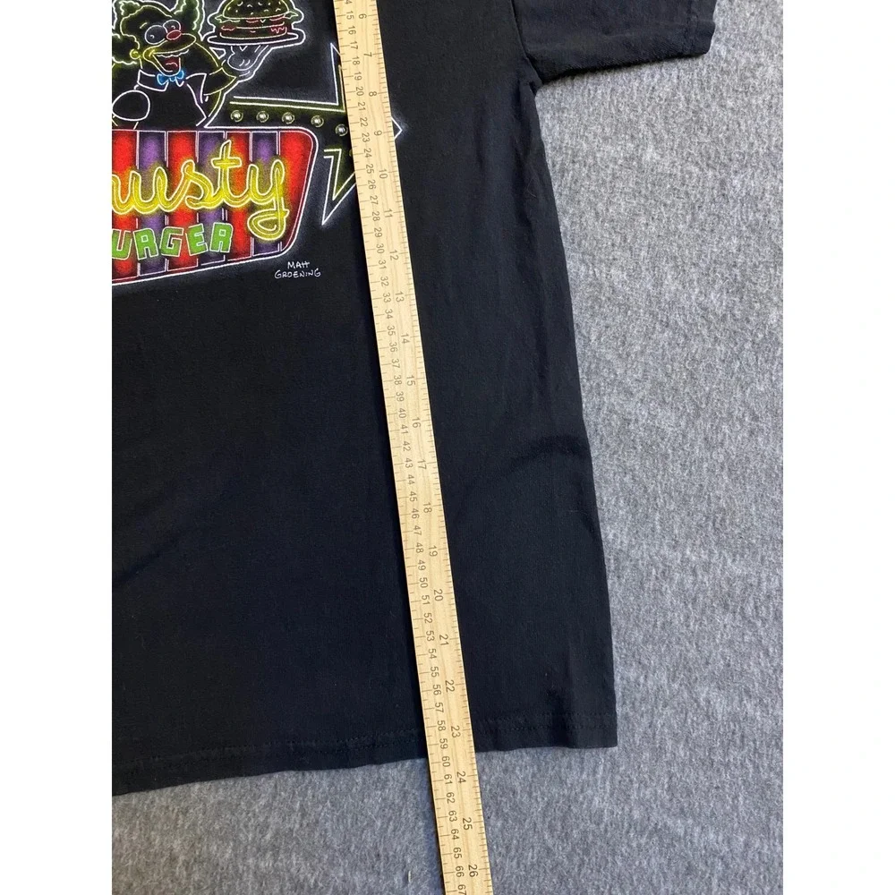 The Simpsons Krusty Burger Neon Sign Graphic T-Shirt Black Youth 10/12